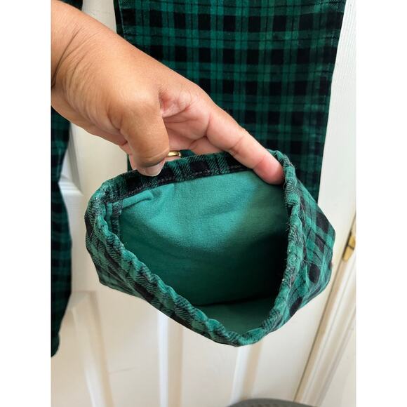 Talbots Size 14 Green Holiday Plaid Velveteen Straight Leg Pant 30 Inch Inseam - Picture 9 of 14